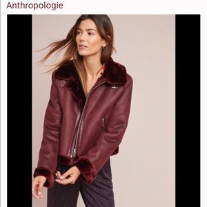 Anthropologie Burgundy Costello Moto Jacket XSP